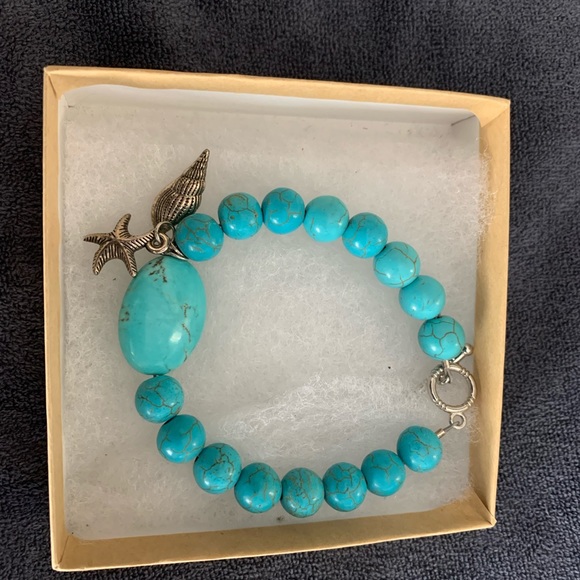 Turquoise Howlite Beacelet. - Picture 4 of 4